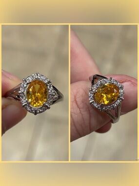 Brand NEW yellow and gold CZ design ring! $25